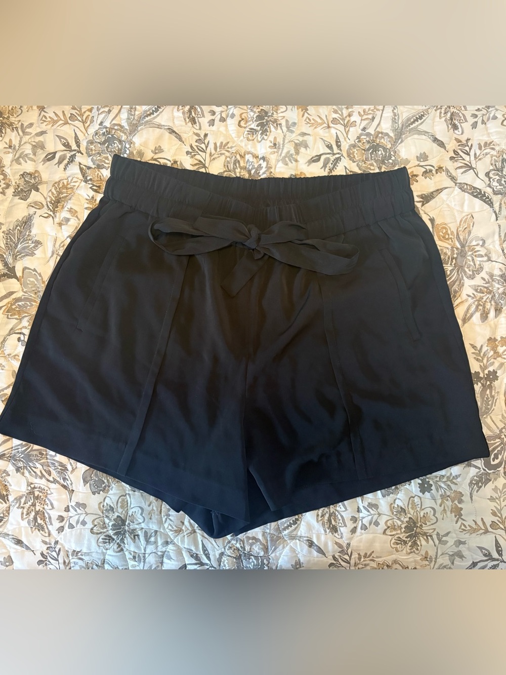 Dynamite Black High-Waist Tie Shorts